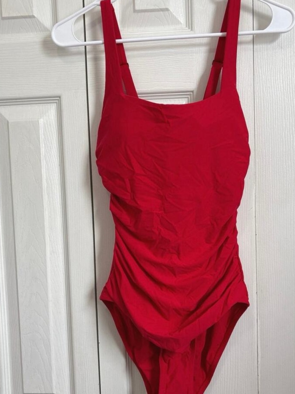 Athleta Red Flattering Square Neck One Piece Swimsuit Size medium - Picture 2 of 5